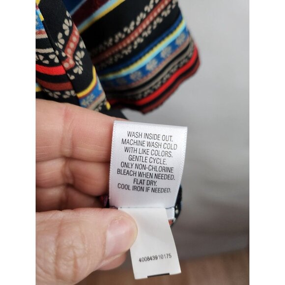 Dana Buchman Multicolor Striped 3/4 Sleeve Popover Blouse Size Medium - Picture 5 of 6